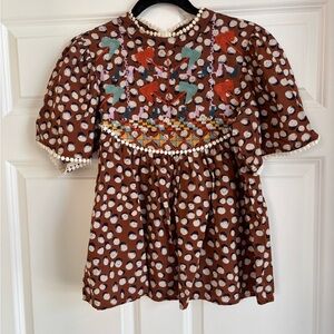 THML Embroidered Boho Top Small